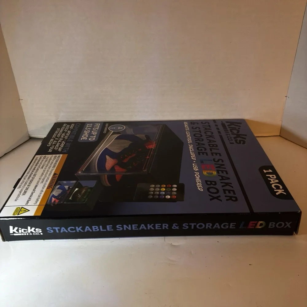 Kicks & Co Stackable Sneaker Storage LED Box USB Powered Remote Fits Up To 13.5